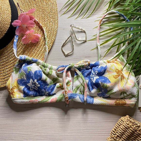 Billabong 🌼 Floral Coco Bralette Ruched Bikini Top - Picture 3 of 13